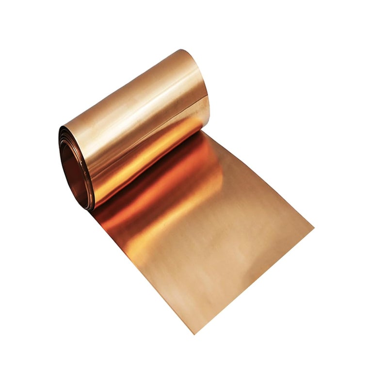 ZYNXTAR Copper Sheet Roll 4" x 11.5ft,99.9% Pure Copper Strip 3500mm x 100mm x 0.03mm,Copper Flashing Foil for Electricity Crafts DIY - Various Sizes - Image 1
